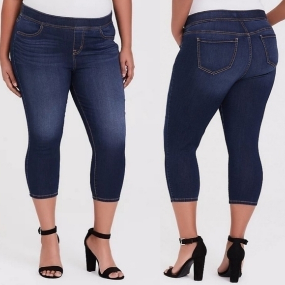 torrid Denim - Torrid Women's Stretch Denim Crop Pull On Skinny Lean Jean - Plus Size 3X
